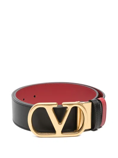 Valentino Garavani Vlogo Signature Leather Reversible Belt In Brown