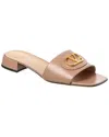 Valentino Garavani Valentino Vlogo Signature Leather Sandal In Neutral