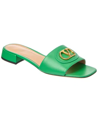 Valentino Garavani Valentino Vlogo Signature Leather Sandal In Green