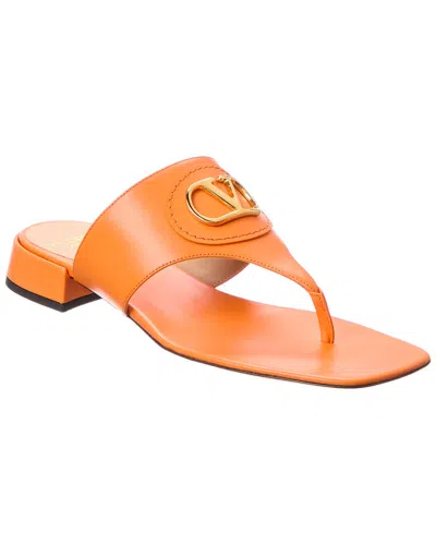 Valentino Garavani Valentino Vlogo Signature Leather Sandal In Orange