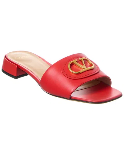 Valentino Garavani Valentino Vlogo Signature Leather Sandal In Orange