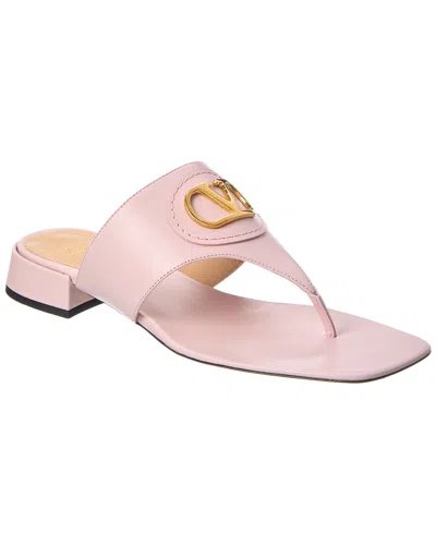 Valentino Garavani Vlogo Signature Leather Sandal In Water Rose