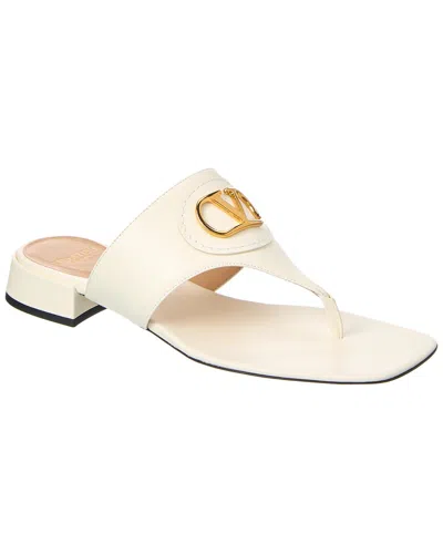 Valentino Garavani Vlogo Signature Slip-on Sandals In White