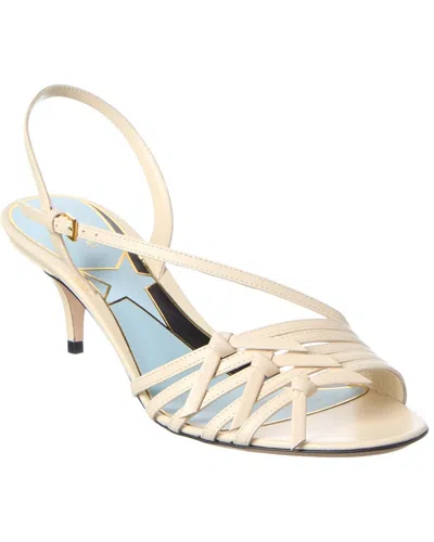 Valentino Garavani Valentino Vlogo Signature Leather Sandal In Neutral