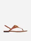 Valentino Vlogo Signature Leather Sandals In Tan