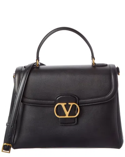 Valentino Garavani Valentino Vlogo Signature Leather Satchel In Black