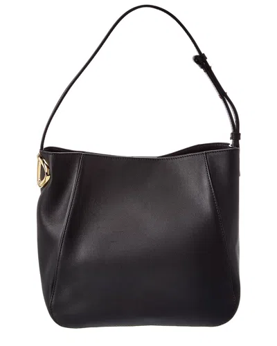 Valentino Garavani Valentino Vlogo Signature Leather Shoulder Bag In Black