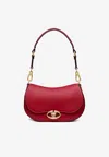 Valentino Vlogo Signature Leather Shoulder Bag In Red
