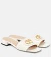 Valentino Womens Vlogo Signature 20 Leather Slides Whit In White
