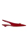 Valentino Patent Leather Slingback With Vlogo Signature Detail In Red