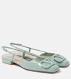 Valentino Slingback-ballerinas Vlogo Signature Aus Leder In Grün