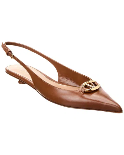 Valentino Garavani Vlogo The Bold Edition Ballet Flats In Brown