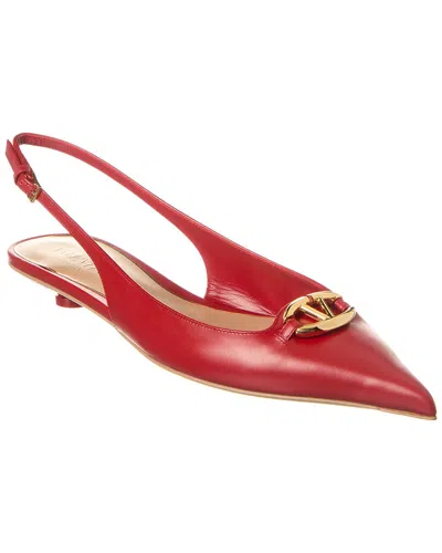 Valentino Garavani Valentino Vlogo Signature Leather Slingback Pump In Red