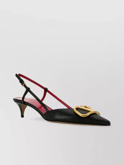 VALENTINO GARAVANI VLOGO SIGNATURE LEATHER SLINGBACK PUMPS