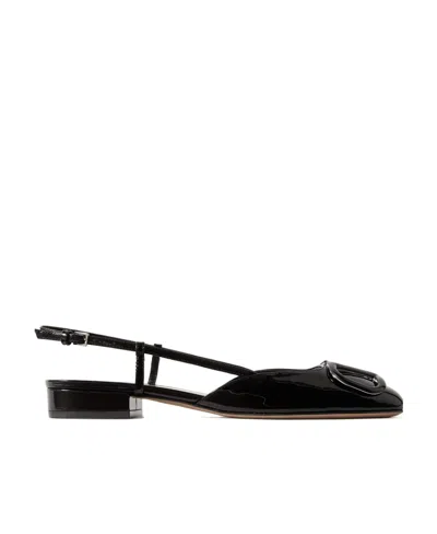 VALENTINO GARAVANI VALENTINO VLOGO SIGNATURE SQUARE TOE SLINGBACK PUMPS