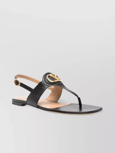 Valentino Garavani Vlogo Signature Leather Thong Sandals