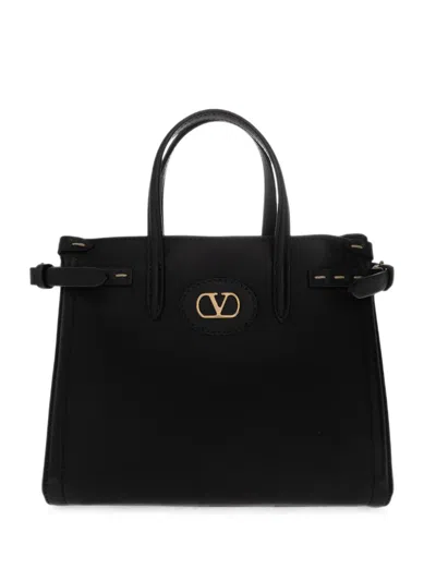 Valentino Garavani Vlogo Signature Leather Tote Bag In Purple