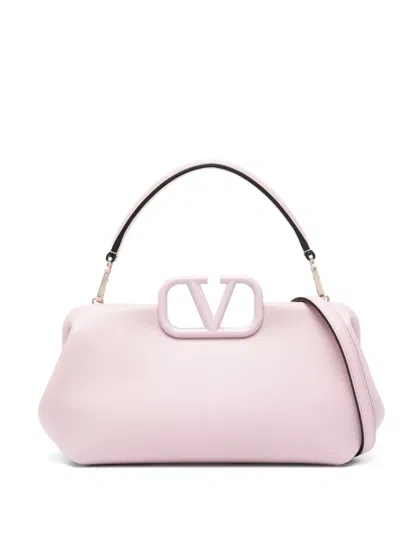 Valentino Garavani Vlogo Signature Leather Tote Bag In Purple