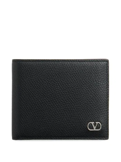 Valentino Garavani Vlogo Signature Leather Wallet In Black