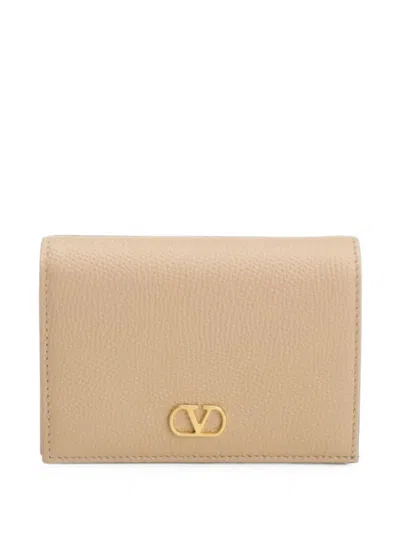 Valentino Garavani Vlogo Signature Leather Wallet In Brown