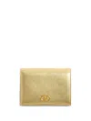 Valentino Leather Vlogo Signature Bifold Wallet In Gold