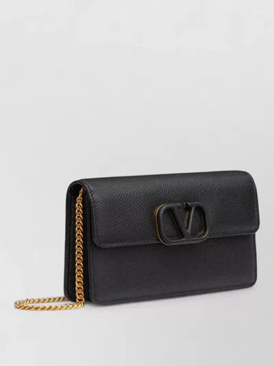 Valentino Garavani Vlogo Signature Leather Wallet On Chain
