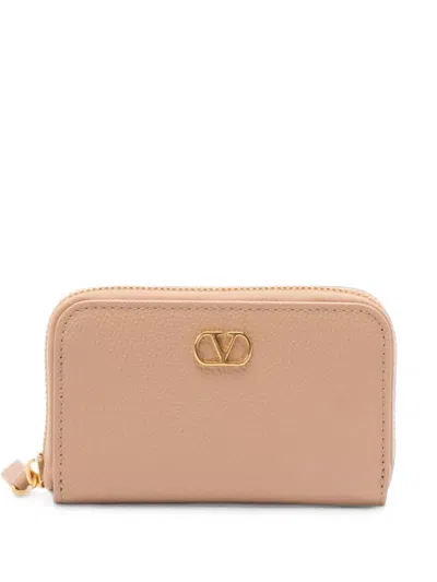 Valentino Garavani Vlogo Signature Leather Wallet In Pink