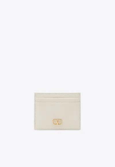 Valentino Garavani Vlogo Signature Leather Wallet In White
