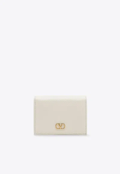 Valentino Garavani Vlogo Signature Leather Wallet In White