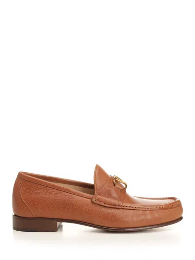 Valentino Garavani Vlogo Signature Loafer Lace-up Shoes Brown