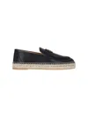 Valentino Avenue Palm Goatskin Espadrilles With Jute Sole In Black