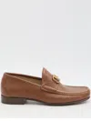 Valentino Garavani Men Vlogo Signature Leather Loafers In Brown