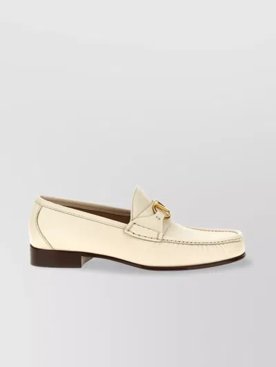 Valentino Garavani Ivory Leather V Logo Signature Loafers In White