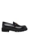 Valentino Vlogo Signature Leather Loafers In Negro