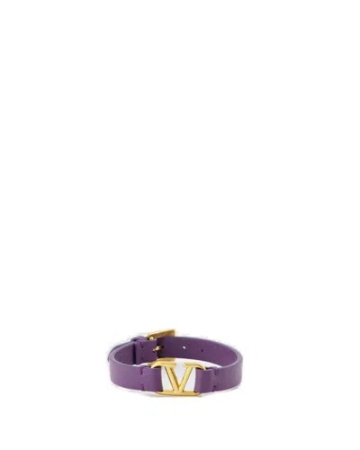 Valentino Garavani Valentino Vlogo Signature Logo Detailed Bracelet In Purple