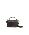Valentino Garavani Vlogo Signature Mini Vanity Bag In Grainy Calfskin Woman Black Uni In Black