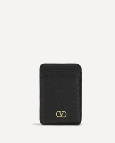 Valentino Garavani Vlogo Signature Magnetic Card Holder In Nero