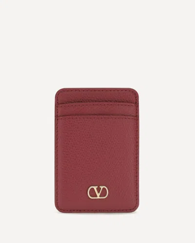 Valentino Garavani Vlogo Signature Magnetic Card Holder In Rosso