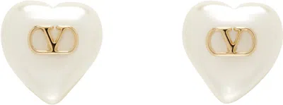 Valentino Garavani Vlogo Signature Metal & Pearl Earrings In Gold