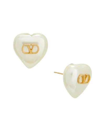 Valentino Garavani Valentino Vlogo Signature Metal & Pearl Earrings In Gray
