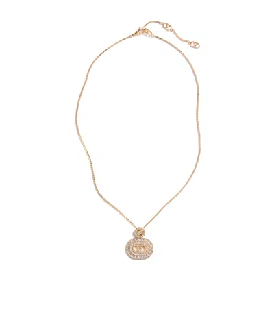 Valentino Garavani Vlogo Signature Metal And Swarovski Crystal Necklace In Red