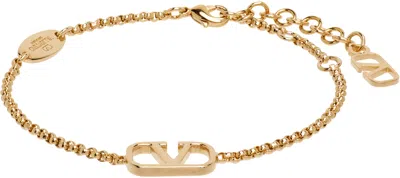 Valentino Garavani Vlogo Signature Metal Bracelet In Gold