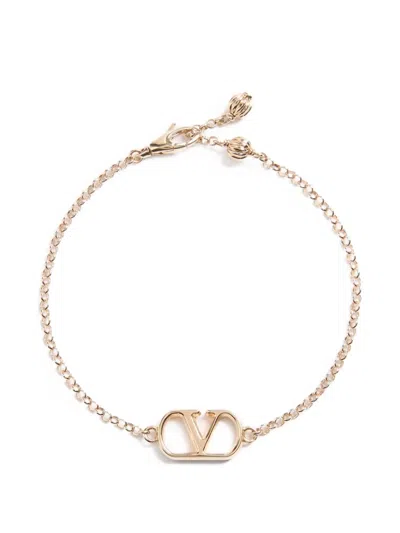 Valentino Garavani Vlogo Signature Bracelet Cable Chain Extender In Gold