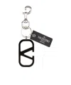 Valentino Vlogo Signature Metal Keychain In Black