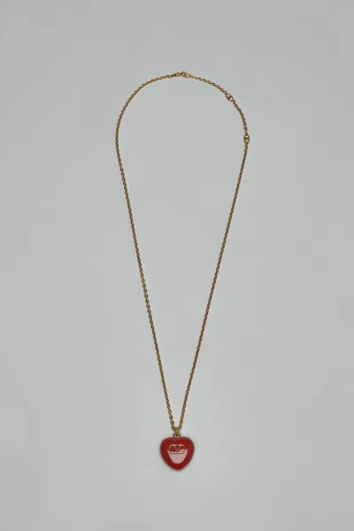 Valentino Garavani Vlogo Signature Metal Necklace In Red