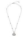 Valentino Logo Necklace In Metallic