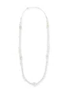 Valentino Vlogo Signature Metal Necklace With Pearls In Silver