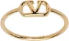 Valentino Vlogo Signature Metal Ring In Brown