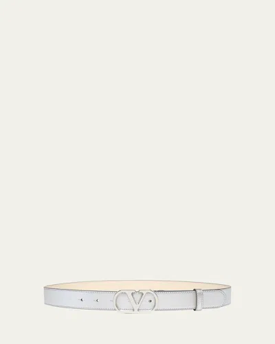 Valentino Garavani Vlogo Signature Leather Belt In Red