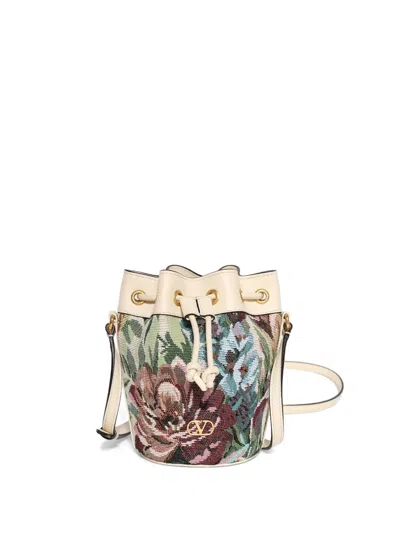 Valentino Garavani Vlogo Signature Mini Bucket Bag In Neutral